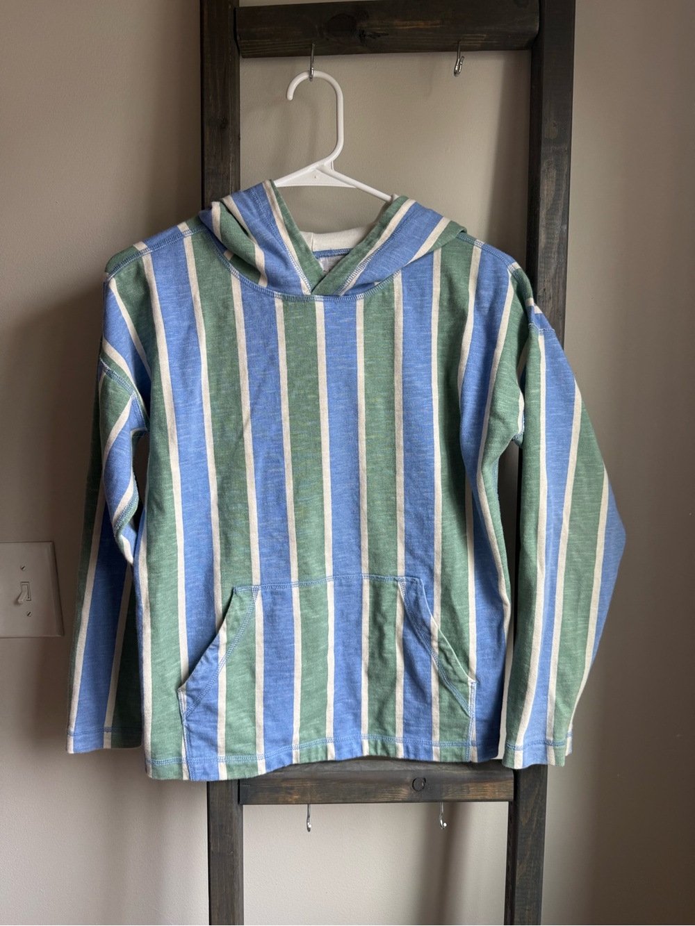 Hanna Andersson Blue & Green Striped Hoodie